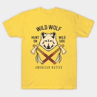 Wild Wolf Native American Design T-Shirt